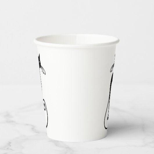 Whimsical Black Cat Pappbecher (Links)