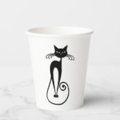 Whimsical Black Cat Pappbecher (Vorderseite)