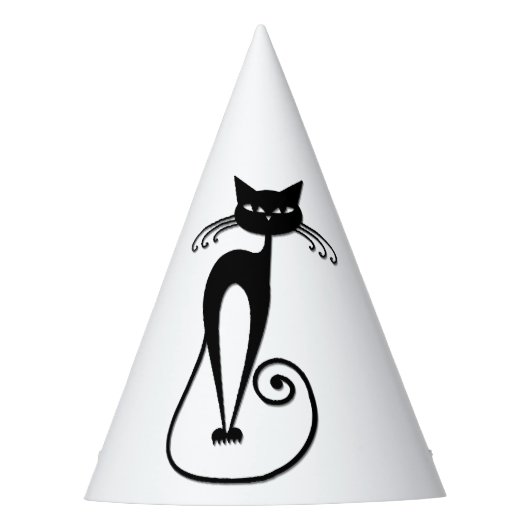 Whimsical Black Cat Partyhütchen (Vorderseite)