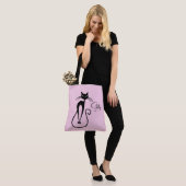 Whimsical Black Cat Personal Pink Tasche (Am Model)