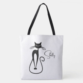 Whimsical Black Cat Personal Tasche