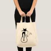 Whimsical Black Cat Personal Tragetasche (Vorderseite (Produkt))