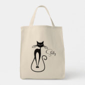 Whimsical Black Cat Personal Tragetasche (Rückseite)