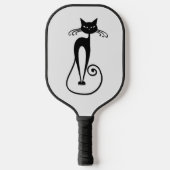 Whimsical Black Cat Pickleball Schläger (Vorderseite)