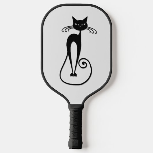 Whimsical Black Cat Pickleball Schläger (Rückseite)