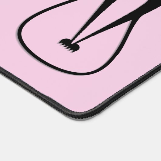 Whimsical Black Cat Pink Personal Schreibtischunterlage (Ecke)