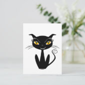 Whimsical Black Cat Postkarte (Stehend Vorderseite)