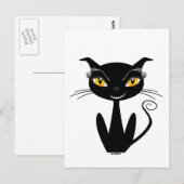 Whimsical Black Cat Postkarte (Vorne/Hinten)