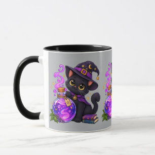 Whimsical Black Cat Potion Hexen Cute Magic Kaffee Tasse