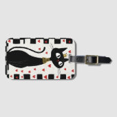 Whimsical Black Cat Queen mit Gold Crown Gepäckanhänger (Vorderseite (Horizontal))
