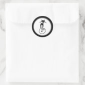 Whimsical Black Cat Runder Aufkleber (Tasche)