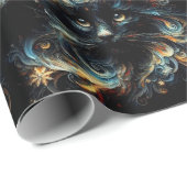 Whimsical Black Cat Santa Christmas Hat Decoupage Geschenkpapier (Rolleneckpunkt)