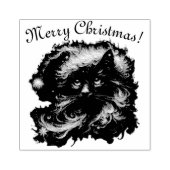 Whimsical Black Cat Santa Christmas Hat saisonale Gummistempel (Prägung)