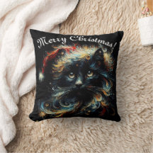 Whimsical Black Cat Santa Christmas Hat saisonale