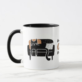 Whimsical Black Cat Schlafen auf Couch Tasse