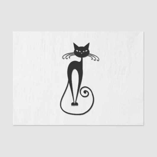 Whimsical Black Cat Seidenpapier (Vorderseite)