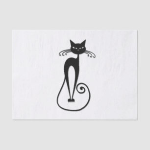 Whimsical Black Cat Seidenpapier