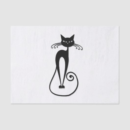 Whimsical Black Cat Seidenpapier (Vorderseite)