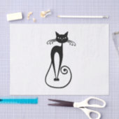 Whimsical Black Cat Seidenpapier (Handwerk)