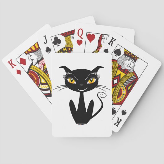 Whimsical Black Cat Spielkarten (Rückseite)
