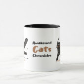 Whimsical Black Cat Sprint um 3 Uhr Tasse (Zentrum)