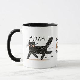 Whimsical Black Cat Sprint um 3 Uhr Tasse