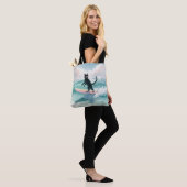 Whimsical Black Cat Surfer Tasche (Am Model)