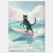 Whimsical Black Cat Surfmagnet Magnet (Vorderseite)