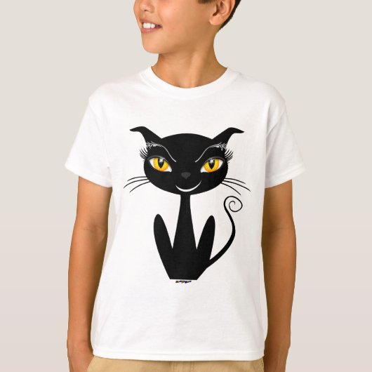 Whimsical Black Cat T-Shirt (Vorderseite)