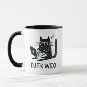 Whimsical Black Cat tippt mystische Weisheit Tasse (Links)