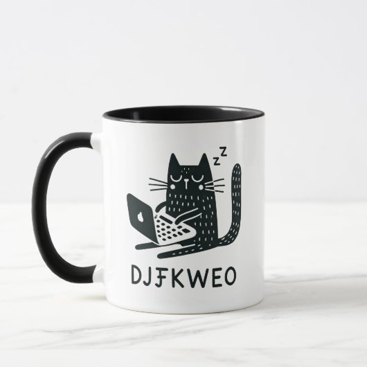 Whimsical Black Cat tippt mystische Weisheit Tasse (Links)