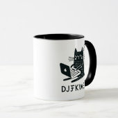 Whimsical Black Cat tippt mystische Weisheit Tasse (VorderseiteRechts)