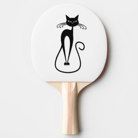 Whimsical Black Cat Tischtennis Schläger (Vorderseite)