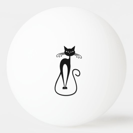 Whimsical Black Cat Tischtennisball (Vorderseite)