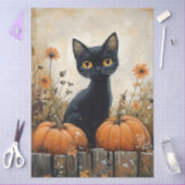 Whimsical Black Cat und Pumpkins Decoupage Seidenpapier (Basteln)