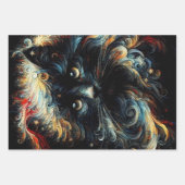 Whimsical Black Cat Weihnachtsfeiertag Dekoupage Geschenkpapier Set (Vorderseite)