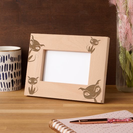 Whimsical Black Cats Geätzte Rahmen (Links)