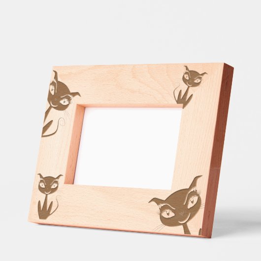 Whimsical Black Cats Geätzte Rahmen (Links)