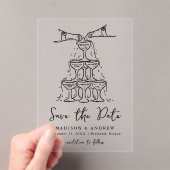 Whimsical Black Champagne Tower Save the Date Acryleinladungen (Insitu (Handheld))