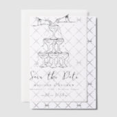 Whimsical Black Champagne Tower Save the Date Pergament Einladungen (Versetzt (Einladung))