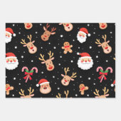 Whimsical Black Christmas Geschenkpapier Set (Vorderseite)