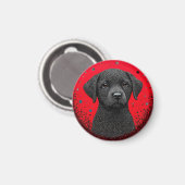 Whimsical Black Dog Magnet (Vorderseite/Rückseite)