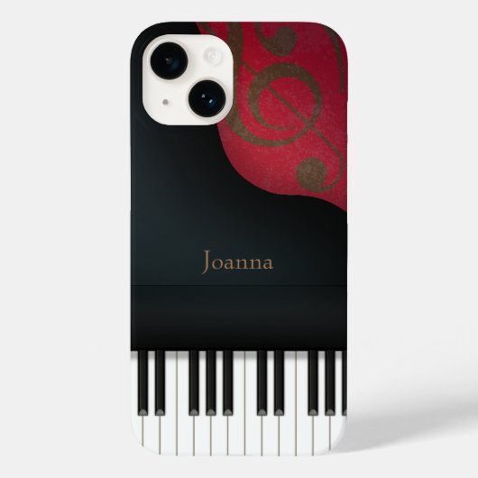 Whimsical Black Grand Piano Personalisiert Case-Mate iPhone Hülle (Rückseite)