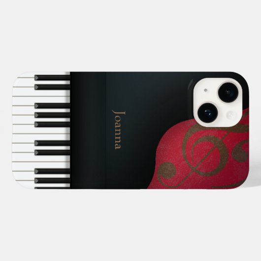 Whimsical Black Grand Piano Personalisiert Case-Mate iPhone Hülle (Rückseite (Horizontal))