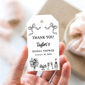 Whimsical Black Hand Drawing Brautparty Geschenkanhänger