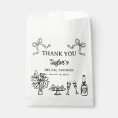 Whimsical Black Hand Drawing Brautparty Geschenktütchen (Vorderseite)