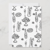 Whimsical Black Hand Drawn Bridal Brunch Dusche Einladung (Rückseite)