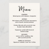 Whimsical Black Heart Wedding Menükarte (Vorderseite)