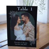 Whimsical Black Hochzeit Foto Tischnummer