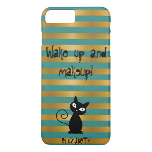 Whimsical Black Katze ,Gestreift-Aufwachen und sch Case-Mate iPhone Hülle